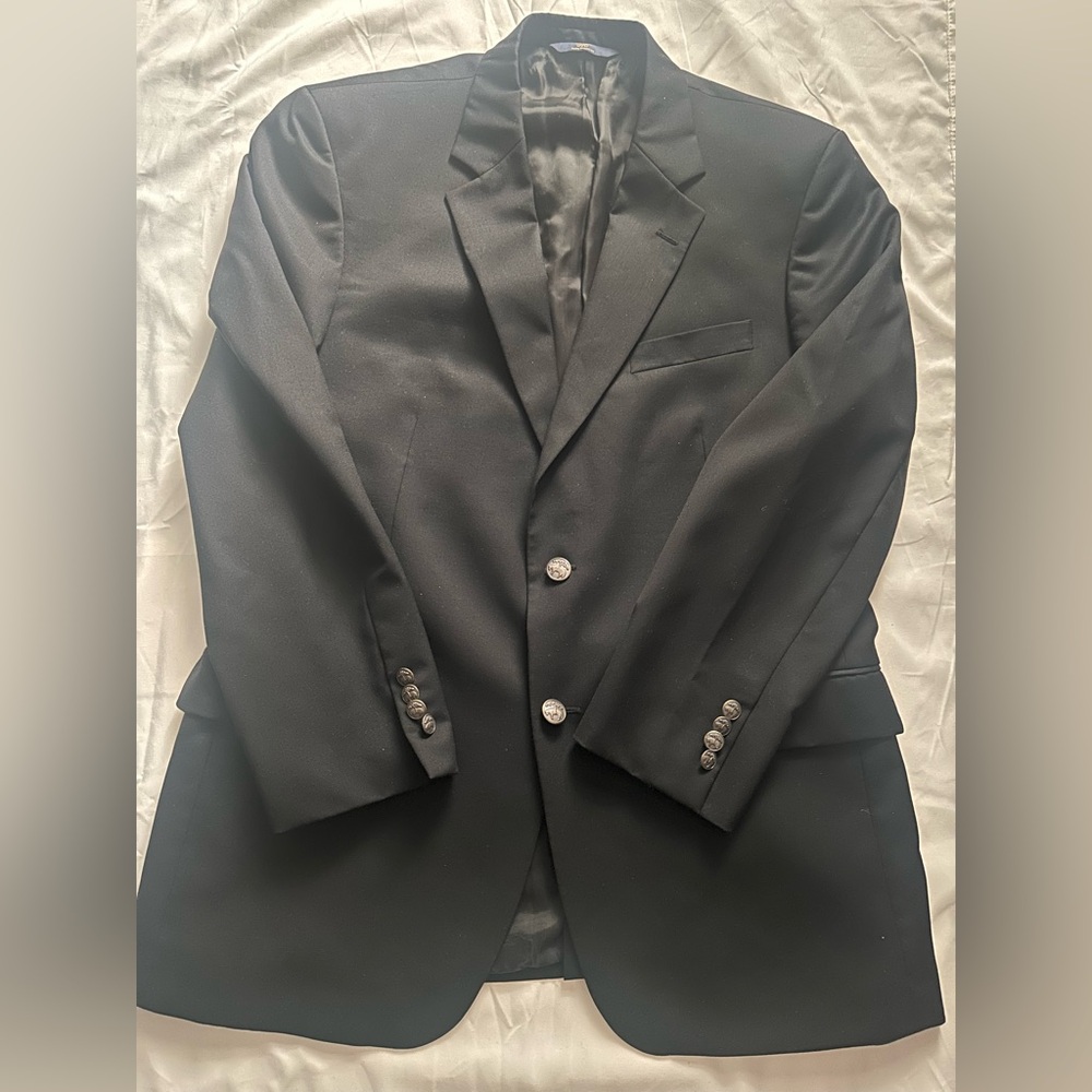 Brooks Brothers 346 Madison Men’s Black Wool Blazer 42R Classic Fit Sport Coat